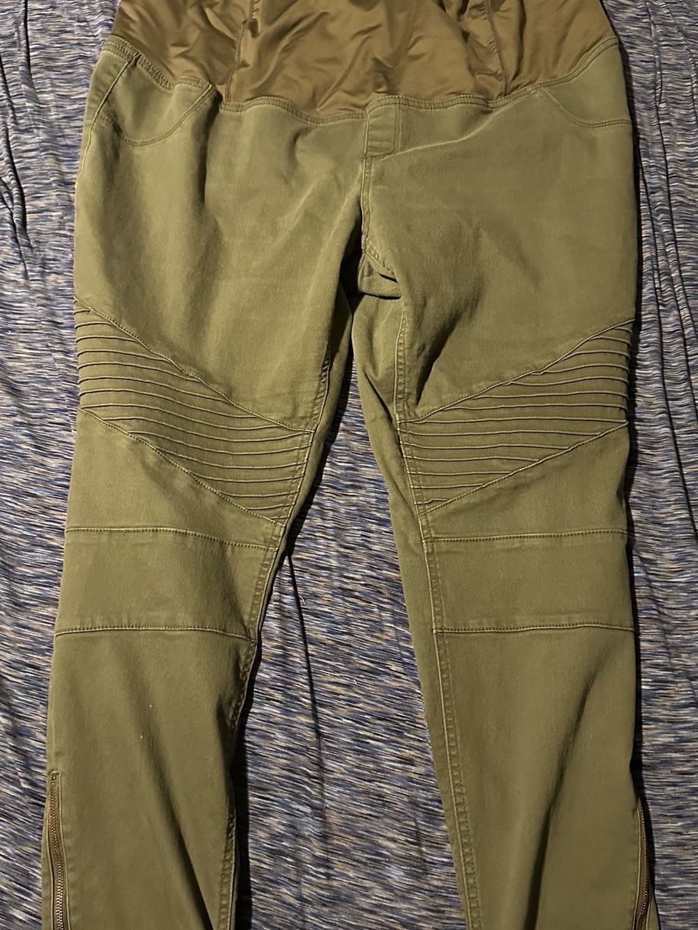 Isabel Maternity by Ingrid & Isabel Olive Green Moto-Style Maternity Overalls